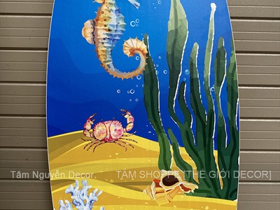 Ván lướt sóng decor chủ đề Đại Dương - Hoàng Hôn cao 90cm [Gỗ dày - chuẩn đẹp] VLS-12